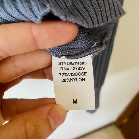 Dreamer By Debut Criss Cross V Neck Blue Sweater - Picture 5 of 5